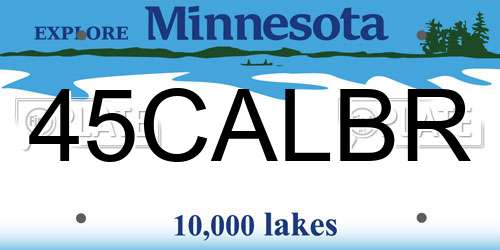 45CALBR Minnesota License Plate