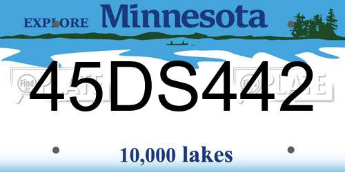 45DS442 Minnesota License Plate