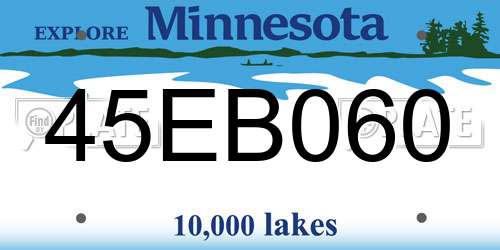 45EB060 Minnesota License Plate