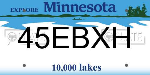 45EBXH Minnesota License Plate
