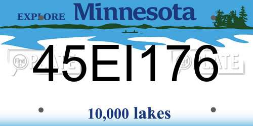 45EI176 Minnesota License Plate