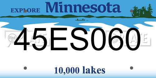 45ES060 Minnesota License Plate
