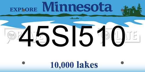 45SI510 Minnesota License Plate