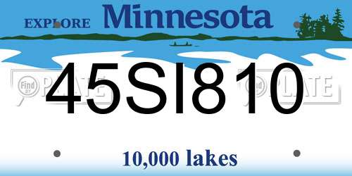 45SI810 Minnesota License Plate