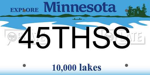 45THSS Minnesota License Plate