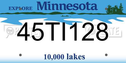 45TI128 Minnesota License Plate
