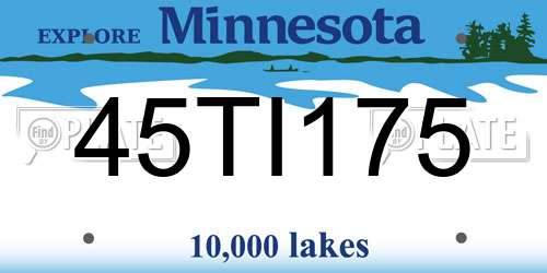 45TI175 Minnesota License Plate
