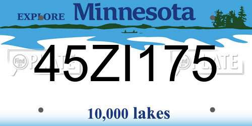 45ZI175 Minnesota License Plate