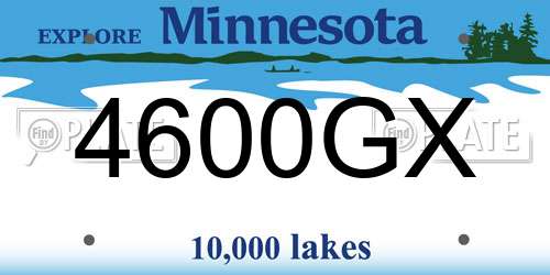 4600GX Minnesota License Plate