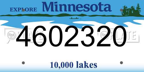 4602320 Minnesota License Plate