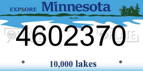 4602370 Minnesota License Plate