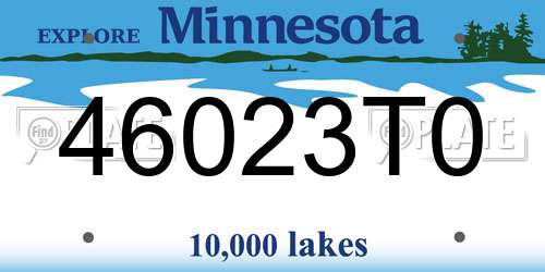 46023T0 Minnesota License Plate
