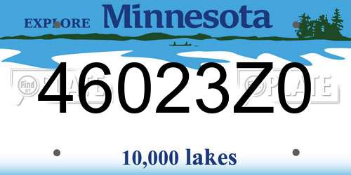 46023Z0 Minnesota License Plate