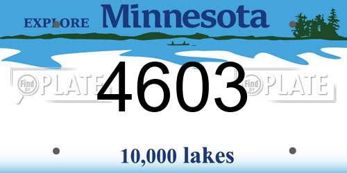 4603 Minnesota License Plate