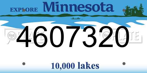 4607320 Minnesota License Plate