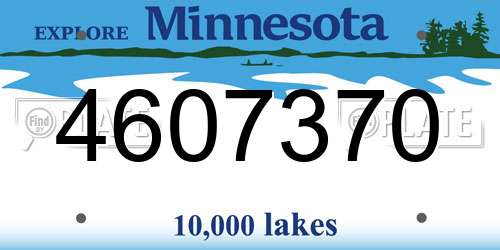4607370 Minnesota License Plate
