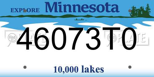 46073T0 Minnesota License Plate