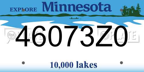 46073Z0 Minnesota License Plate
