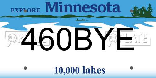 460BYE Minnesota License Plate