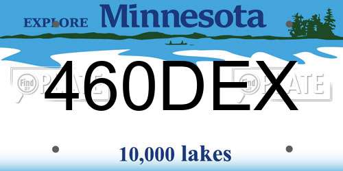 460DEX Minnesota License Plate