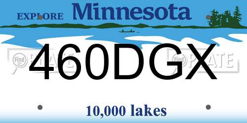 460DGX Minnesota License Plate