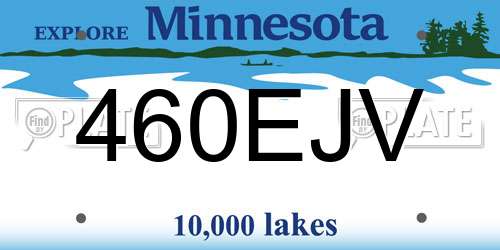 460EJV Minnesota License Plate