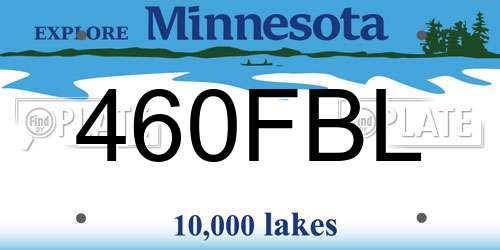 460FBL Minnesota License Plate