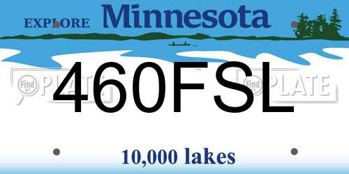 460FSL Minnesota License Plate