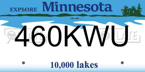 460KWU Minnesota License Plate