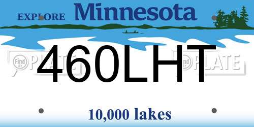 460LHT Minnesota License Plate
