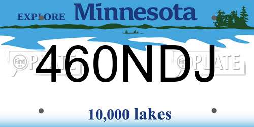 460NDJ Minnesota License Plate