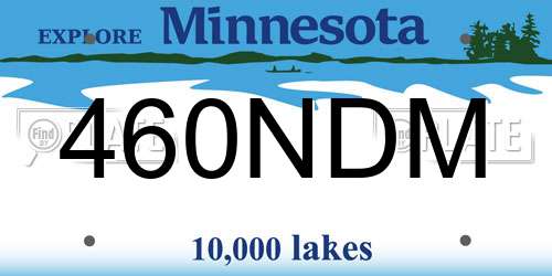 460NDM Minnesota License Plate