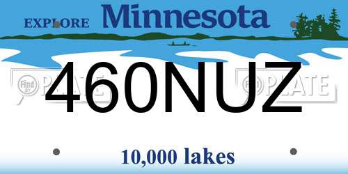 460NUZ Minnesota License Plate