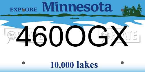 460OGX Minnesota License Plate