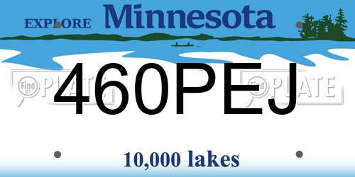 460PEJ Minnesota License Plate