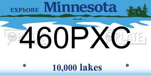460PXC Minnesota License Plate
