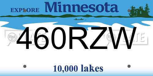 460RZW Minnesota License Plate