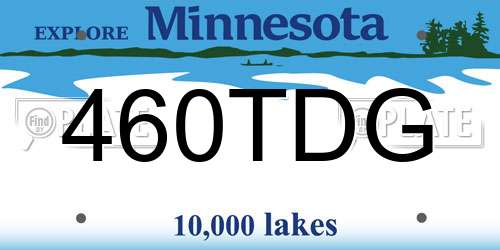 460TDG Minnesota License Plate