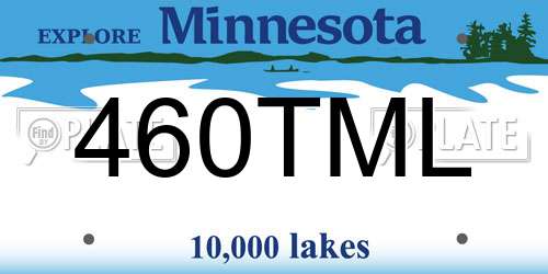 460TML Minnesota License Plate