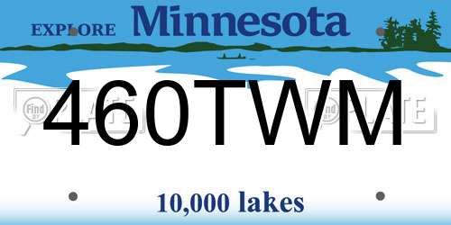 460TWM Minnesota License Plate