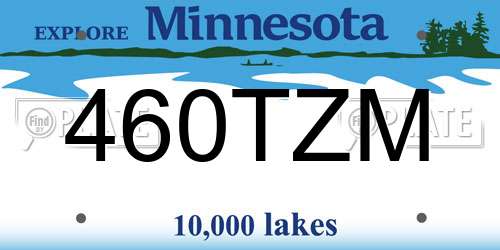 460TZM Minnesota License Plate