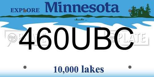 460UBC Minnesota License Plate