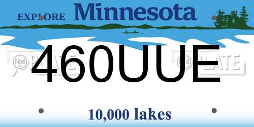 460UUE Minnesota License Plate