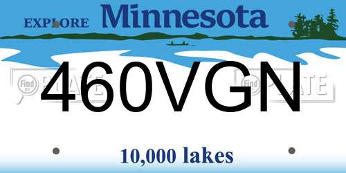 460VGN Minnesota License Plate