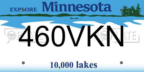 460VKN Minnesota License Plate