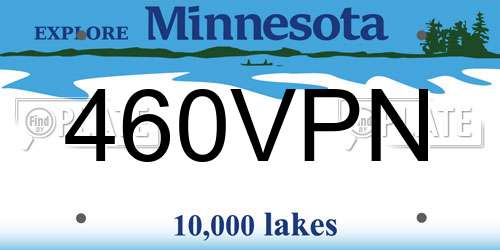 460VPN Minnesota License Plate