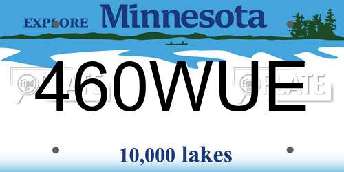 460WUE Minnesota License Plate