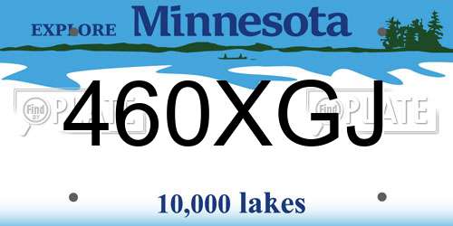 460XGJ Minnesota License Plate