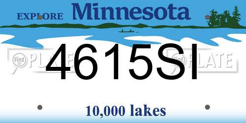 4615SI Minnesota License Plate