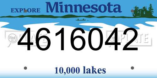 4616042 Minnesota License Plate